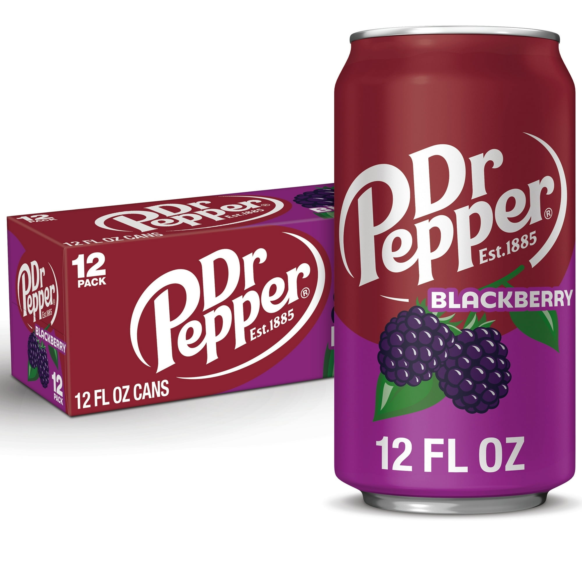 2 pack of Dr Pepper Blackberry Soda Pop, 12 fl oz, 12 Pack Cans