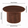 thumbnail image 4 of Walnut Wood Veneer Round Coffee Table Set of 2, Easy Assembly|Farmhouse Style, 4 of 10