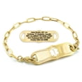 thumbnail image 1 of MedicEngraved Yellow Gold Stainless Steel Custom Medical Alert Bracelet - 4mm Paperclip Link, 1 of 7
