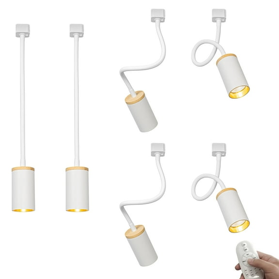 KAYYELAMP Modern H System Tracking Light 10W LED Dimmable Lighting Flexible Gooseneck Adjustable White Track Spotlight 6 Pcs for Store Wall Painting(No Track)