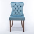 thumbnail image 2 of Nikki Collection Light Blue Velvet Dining Chairs - Set of 2 | Tufted Modern Upholstered Chair with Solid Rubberwood Legs & Nailhead Trim - Ideal for Dining Room or Living Area, 2 of 17