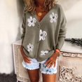 thumbnail image 1 of Cardigan pour Femmes Tricot Simple Boutonnage Pull d'Amour Vêtements pour Femmes L Vert, 1 of 2