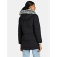 thumbnail image 3 of Big Chill Women's and Women's Plus Wide Quilted Puffer Coat with Faux Fur Trim Hood, Sizes S-3X, 3 of 5