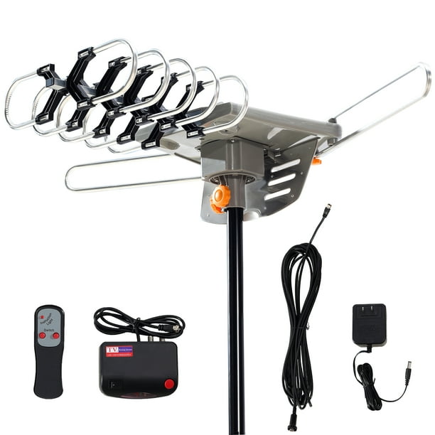 1080P Outdoor HDTV TV Antenna Amplified Motorized HD 36dB UHF VHF FM