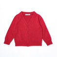 thumbnail image 5 of Dmsael Knitted Cardigan for Girls Boys Girls Button down Cardigan Casual Long Sleeve Crewneck Sweater School Uniform Knit Tops Outwear Red,120, 5 of 6