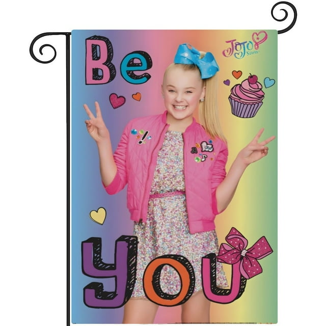 JOJO Siwa-bandera de jardín temática. Regalo perfecto para fans, amigos y familiares, ideal para actividades al aire libre y decoración de fiestas.28CM*45CM