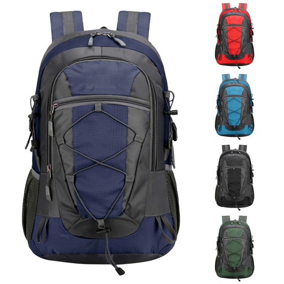 CUZIBR Unisex Backpack Outdoor Hiking Backpack Large Capacity Multi Compartment Travel Rucksack Adjustable Padded Straps Side Mesh Bottle Holders For Back To School Carry Bag