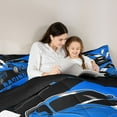 thumbnail image 5 of Homewish Racing Car Queen Comforter Set,Speed Extrame Sport Bedding Sets,Blue Black Bedding Comforter Set For Kids,Microfiber Bedroom Decor Reversible,3-Piece, 5 of 8