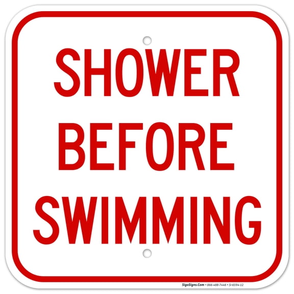 Shower Before Swimming Sign, Pool Sign,