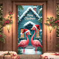 thumbnail image 2 of Decorative Design Merry Christmas Banner Flamingo Theme Polyester Material Flamingo Design for Holiday Decoration Winter Celebration Indoor Party, 2 of 9