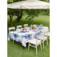 thumbnail image 4 of Outdoor Tablecloth with Umbrella Hole for Patio/Picnic/Party/Camping, Blue Spring Floral Waterproof Table Cloth Rectangle Table Cover Washable, Elegant Flowers Summer Botanical (52"x 70"), 4 of 8