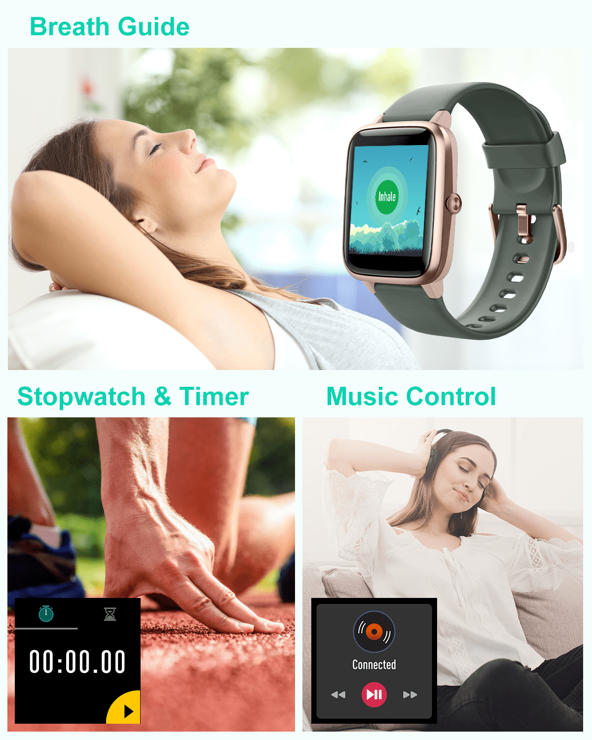 Willful Smart Watch for Women Men with Heart Rate Monitor IP68 Waterproof,  Fitness Tracker Watches Compatible with iPhone and Android Phones Violet 