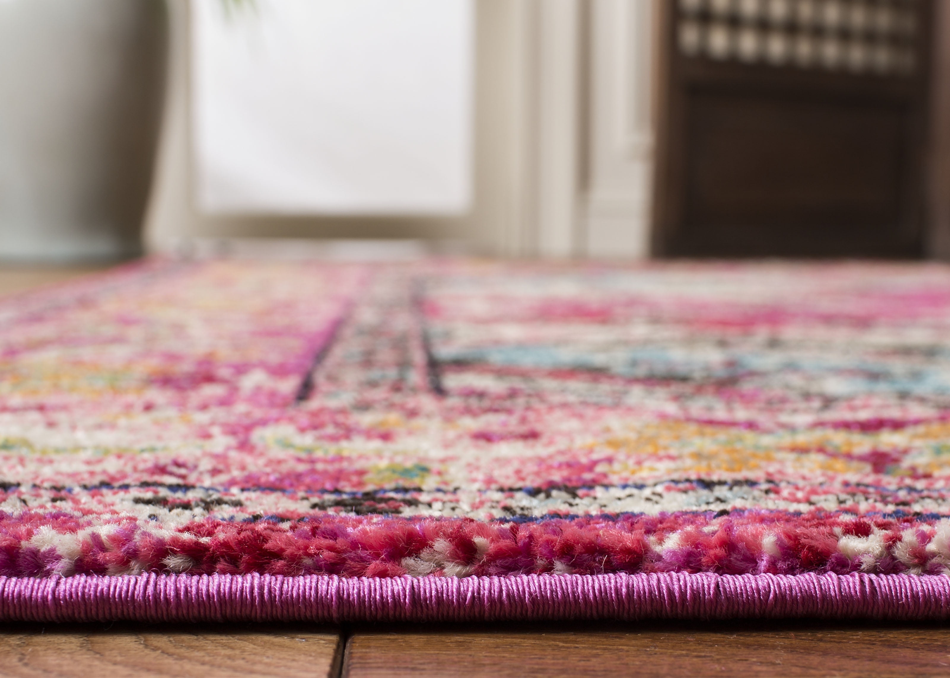 SAFAVIEH Area Rug 12x18 - Monaco Collection - X-Large - Traditional Design, Pink & Multi, Ideal for Living Room, Bedroom, Dining Space