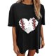 thumbnail image 2 of Tops de manga corta con hombros caídos informales de verano para mujer, camisetas divertidas con cuello redondo y estampado de béisbol OAVQHLG3B Store  lin121212, 2 of 5