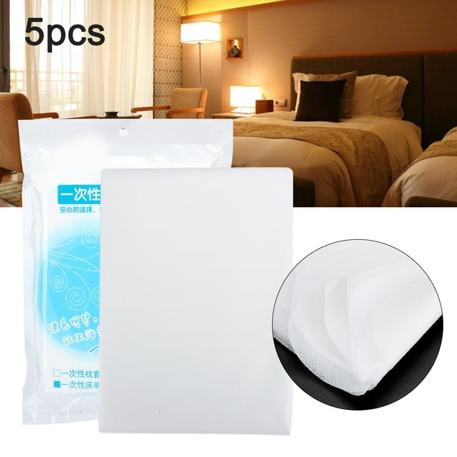 Draps Jetables Draps de Lit d'Hôtel Draps de Lit Jetables Fournitures de Literie Portables 5 Pcs 120 X 200cm Draps Jetables Housse de Lit Portable Extérieur Literie d'Hôtel