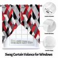 thumbnail image 3 of Seamless Stitching Swag Curtain Valance for Windows, Red Black Square Pattern Window Treatments Short Swag Topper for Kitchen Windows Bathroom Bedroom, 36"x45", 3 of 8