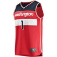 thumbnail image 2 of Youth Fanatics Johnny Davis Red Washington Wizards Fast Break Replica Jersey - Icon Edition, 2 of 3