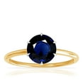 thumbnail image 1 of GemsNY September Birthstone - Petite Two Tone Round Blue Sapphire Solitaire Ring (Grade - AA | 1.05cts.), 1 of 4