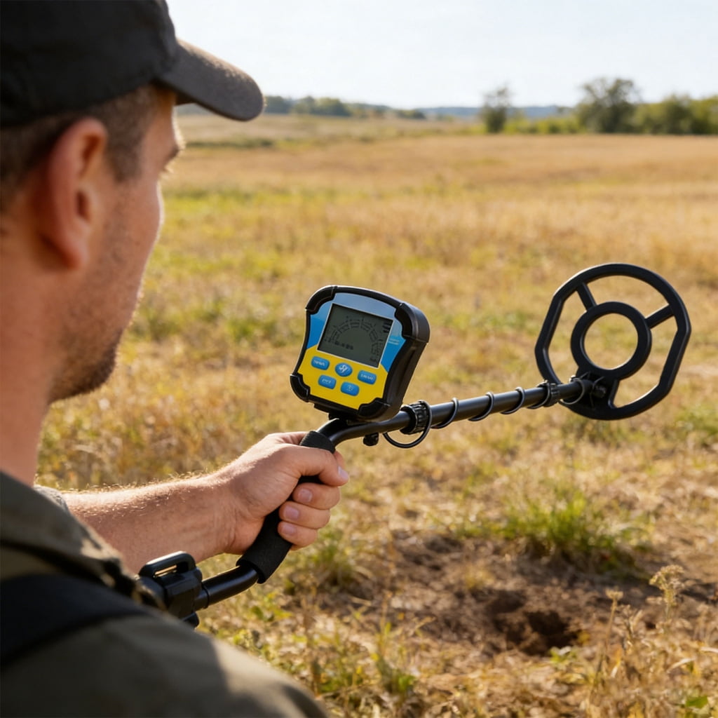 CEORPER Efficient Metal Detector One Button Positioning with Large Display LED Backlight