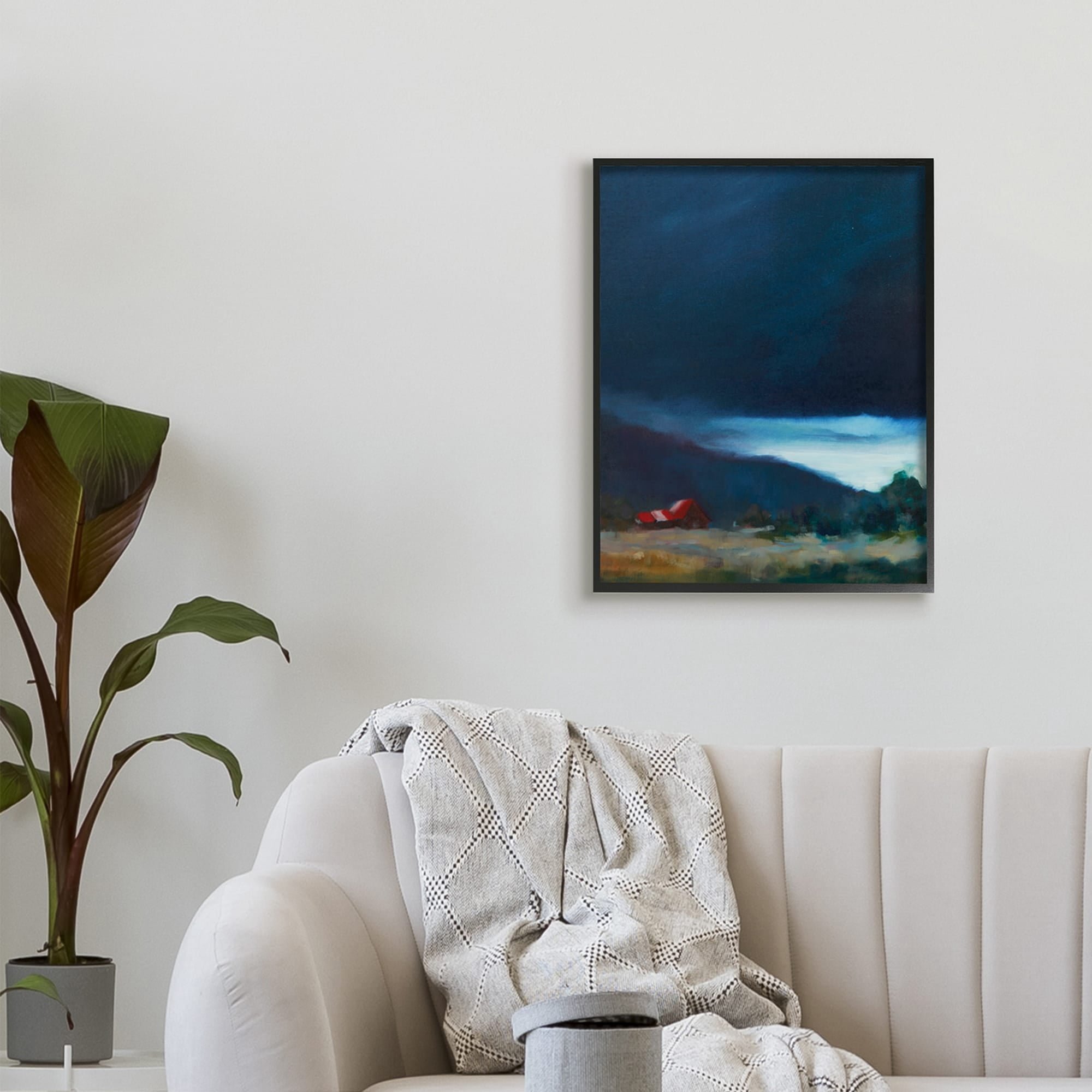 Stupell Industries Storm Clouds over Countryside Cottage Landscape,24 x 30,Designed by Eddie Barbini