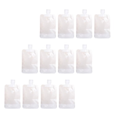 Soimiss 12Pcs Space Saving Travel Cosmetic Pouches White Leakproof Portable Lotion Shampoo Containers