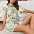 thumbnail image 6 of Womens Pajama Sets With Pocket, Plant Capybara Print Lounge Sets Short Sleeve Sleepwear PJ Sets for Women, 6 of 6