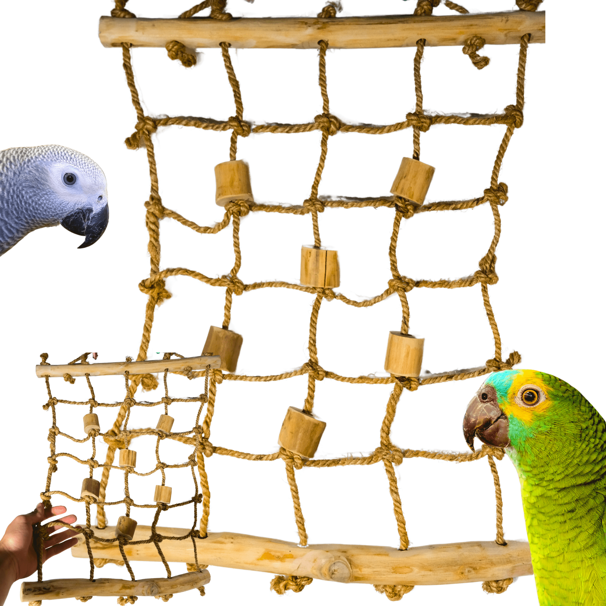 Bonka Bird Toys 2656 Large Hemp Java Cargo Net Rope Ladder Play Gym Parrot Toy