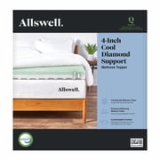 Allswell 4 in Memory Foam Mattress Topper Infused with Cooling Diamond Gel, Queen