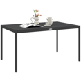 thumbnail image 1 of Outsunny Outdoor Dining Table w/ Aluminium Frame, Garden Table, Dark Grey, 1 of 10