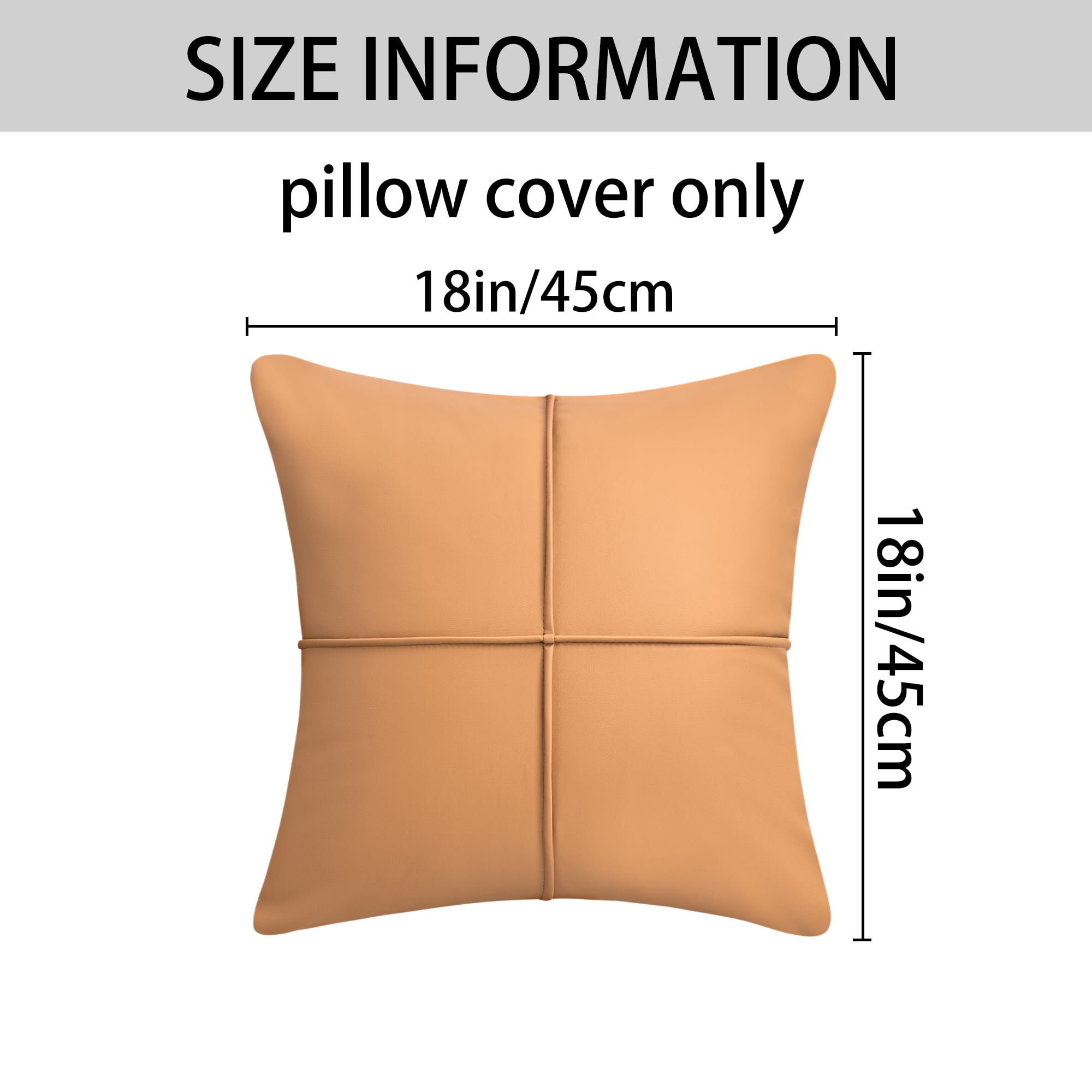 Unique Bargains Set of 2 Square Throw Pillow Covers Decorative Cases Apricot Yellow