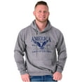 thumbnail image 4 of USA Land of the Free Patriotic Eagle Hoodie Sweatshirt Women Men Brisco Brands L, 4 of 6