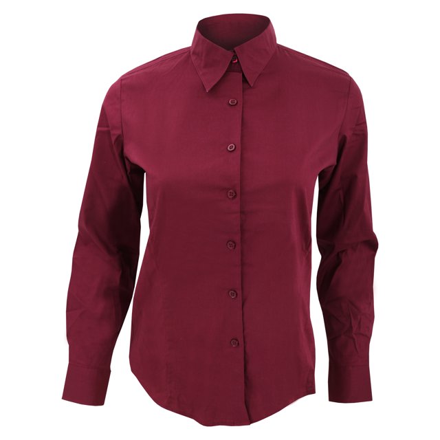 SOLS- Camisa de trabajo de manga larga Edén para mujer (Burdeos)