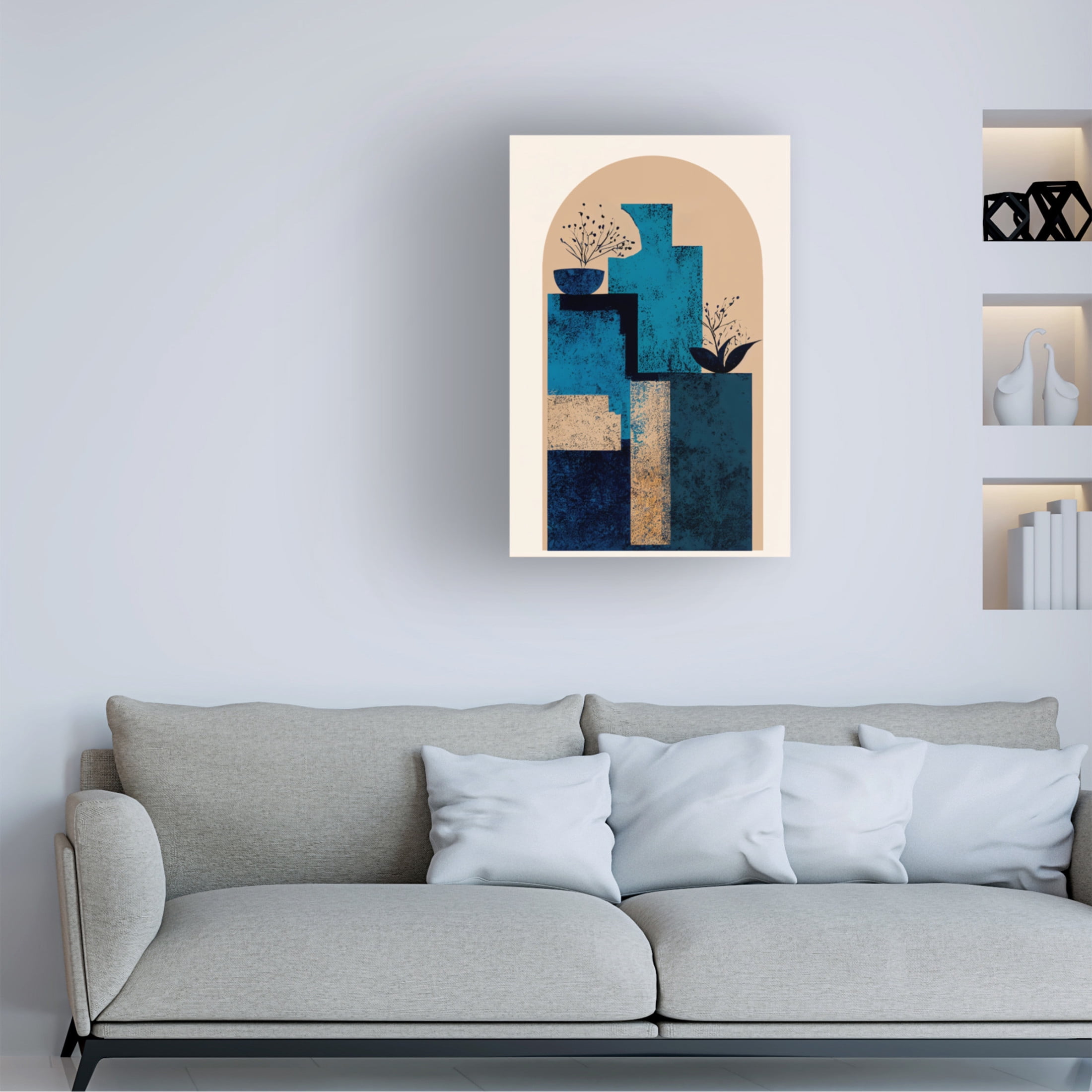 Canvas Wall Art - Treechild 'Blue Vase' Wall Art for Living Room, Bedroom, or Office D?cor by Trademark Fine Art - 22 x 32 Inches