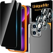 [2+2 Pack] UniqueMe Privacy Screen Protector Compatible for iPhone 13 Pro Max (6.7 inch) and Camera Lens Protector