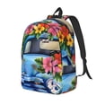 thumbnail image 1 of Balery Floral Truck Welcome Mochila Clásica Impresa Básica para Viaje, Mochila Escolar Resistente al Agua, Mochila de Lona con Correas Ajustables-Medium, 1 of 5