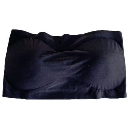 Summer Savings Clearance! Edvintorg Women s Strapless Bras Solid Ice Silk Strapless Strapless With Traceless Breathable Underwear Inside Black