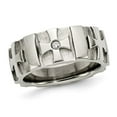 thumbnail image 1 of Mens Stainless Steel Brushed Cross Band Ring (9mm), 1 of 4