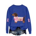 thumbnail image 5 of Jindong Women's Dog Ribbon Breast Cancer Awareness Print Sweatshirt, 5 of 5