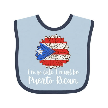 

Inktastic I m So Cute I Must Be Puerto Rican Sunflower Puerto Rico Gift Baby Boy or Baby Girl Bib