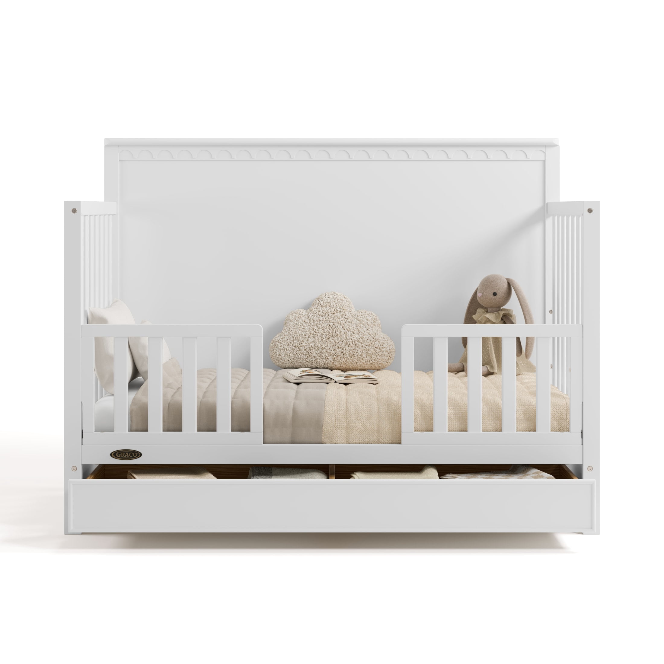 Graco Sasha 5-in-1 Convertible Baby Crib with Drawer, White