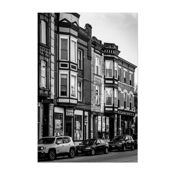 Halstead Street, Lincoln Park B&W - Chicago Illinois Photography Unframed Wall Art Print 5 x 7 inches