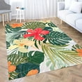 thumbnail image 3 of Vintage Area Rug Summer Colorful Hawaiian Pattern Tropical Plants Hibiscus Flowers Farmhouse Area Rug, Suitable For Living Room, Kitchen, Outdoor 1x2ft, 3 of 6