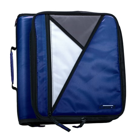 Case•It 2  Universal  O-Rings  Laptop Pocket Zipper Binder  400 Letter Size Sheet Capacity  LT-007  Midnight Blue