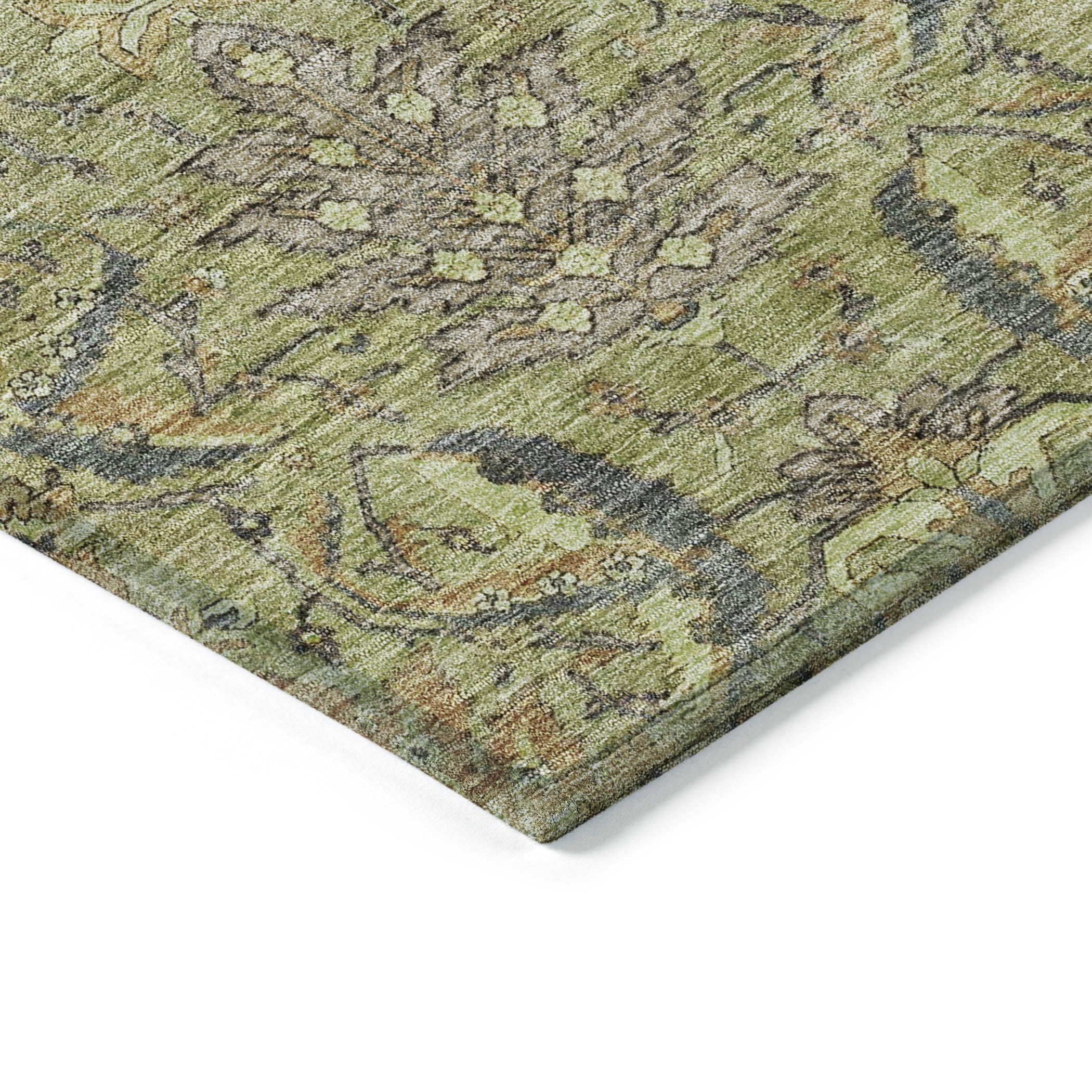 Addison Rugs Chantille Indoor/Outdoor Transitional Damask Aloe Washable Rectangle Rug, 10' x 14'