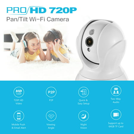 SANNCE 720P Security Camera Smart wireless IP camera with Pan/Tilt, Mobile push and Email
