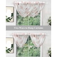 thumbnail image 4 of Ocean Red Coral Sheer Waterfall Valance Curtains for Window, Summer Coastal Starfish Conch Nautical Rod Pocket Sheer Topper Swag Curtains for Living Room, Kitchen 38.5"W x 47.2"L, 3 Panels, 4 of 7
