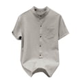 thumbnail image 2 of pstuiky camisetas de manga corta para hombre, Camisa casual de manga corta para hombre, estilo bolos vintage, estilo playero cubano, con botones, para verano camisas casuales para hombre m, 2 of 4