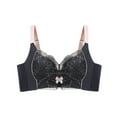 thumbnail image 4 of YWDJ Bras for Women Full Coverage Padded Comfortable Bras Large Bust No Wires Bras Adjustable Straps Push up Wrap Sleep Bras Padded Plus Size Lace Comfort Bras Solid Comfy Bras Black M, 4 of 5