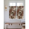 thumbnail image 2 of Country Patch Plaid Living Room Curtains 2 Panel, Brown Farmhouse Retro Bear Deer Cabin Cafe Window Treatment, Farmhouse Bedroom Bathroom Kitchen Curtains Drapes 104"x45", 2 of 6