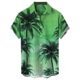 thumbnail image 3 of IWRICH Men's Hawaiian Plus Size Shirt Funky Beach Printed Tropical Beach Shirt Casual Button down Short Sleeve Floral Shirts Tops 05-Green L, 3 of 4